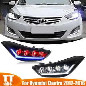 LED Sequential Headlights for 2012-2016 Hyundai Elantra Front Lamps Assembly - Picture 1 of 16
