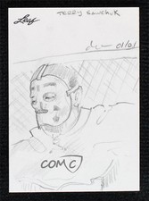 2013-14 Leaf Best of Hockey Sketch Cards 1/1 Terry Sawchuk Dwayne Clare HOF 7ez