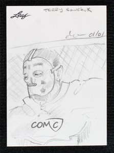 2013-14 Leaf Best of Hockey Sketch Cards 1/1 Terry Sawchuk Dwayne Clare HOF 7ez