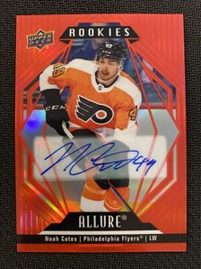2022-23 Upper Deck Allure Rookies Noah Cates Red Rainbow Auto RC NM