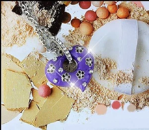 CADENA Y ESPECIAL COLGANTE CON CORAZÓN PINTADO AL FUEGO INOX Y CRISTALES - Imagen 1 de 1