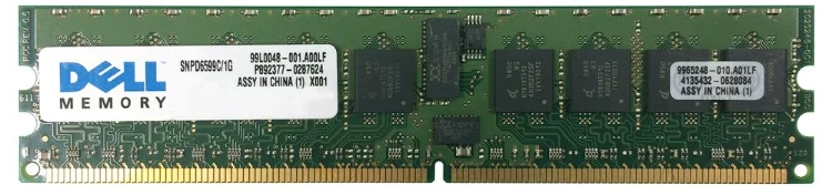 DELL SNPD6599C/1G KX1562-NAB PC2-3200 DDR2-400 1GB ECC REG FOR SERVER - Image 1 of 1