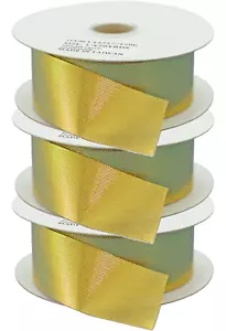 3 Rolls 1in Gold Ribbon Deco Mesh No-Wire Holidays Christmas Bows Gift Wrapping - Picture 1 of 6