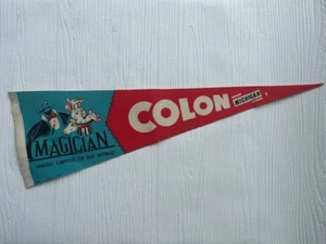 VINTAGE COLON MICHIGAN - WORLD MAGICIAN MAGIC CAPITOL PENNANT - Picture 1 of 2