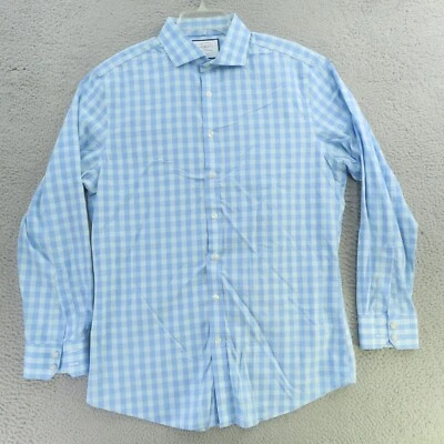 Camisa Charles Tyrwhitt Hombre Mediana Negra Cuadros Manga Larga Mezcla de Lino Delgada Foto 1 de 4