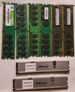 10GB of DDR2 RAM (two 2GB PNY DIMMs, six 1GB DIMMs) - Picture 1 of 2