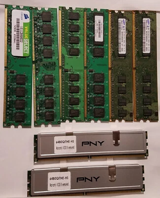 10GB of DDR2 RAM (two 2GB PNY DIMMs, six 1GB DIMMs) - Image 1 of 2