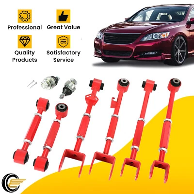 Red Front Ball Joint + Rear Camber Control Arm Toe Kit For Accord TL TSX 08-13 - Image 1 of 4