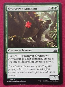 Magic The Gathering RIVALS OF IXALAN OVERGROWN ARMASAUR green card MTG - Picture 1 of 2