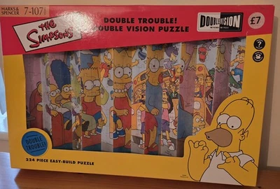 The Simpsons Double Trouble Double Vision 224 piece Puzzle. New in Excellent Box - Image 1 of 3