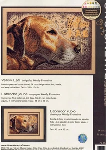 “Yellow Lab" Counted Cross Stitch Complete Kit Dimensions 14 X 10in. - Picture 1 of 6