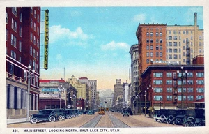 SALT LAKE CITY UT - Hauptstraße Blick nach Norden Postkarte - Bild 1 von 2