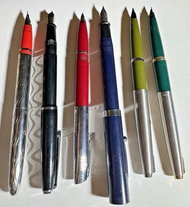 6 Vintage FOUNTAIN PENS - Scheaffer, Parker & Stigma - Picture 1 of 4
