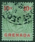 SG 101 Grenada 1913-22. 10/- green & red/green. Good used CAT £140