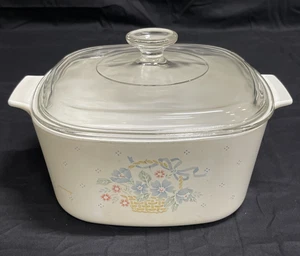 Corning Ware A-3-B piatto casseruola country fiordaliso 3 litri e coperchio Pyrex A-9-C - Foto 1 di 11