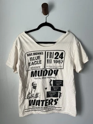 Póster de concierto de Muddy Waters camiseta corte medio águila azul 1957 leyenda del blues Foto 1 de 3