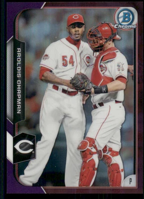 2015 Bowman Chrome Purple Refractors #119 Aroldis Chapman /250 - Image 1 of 2