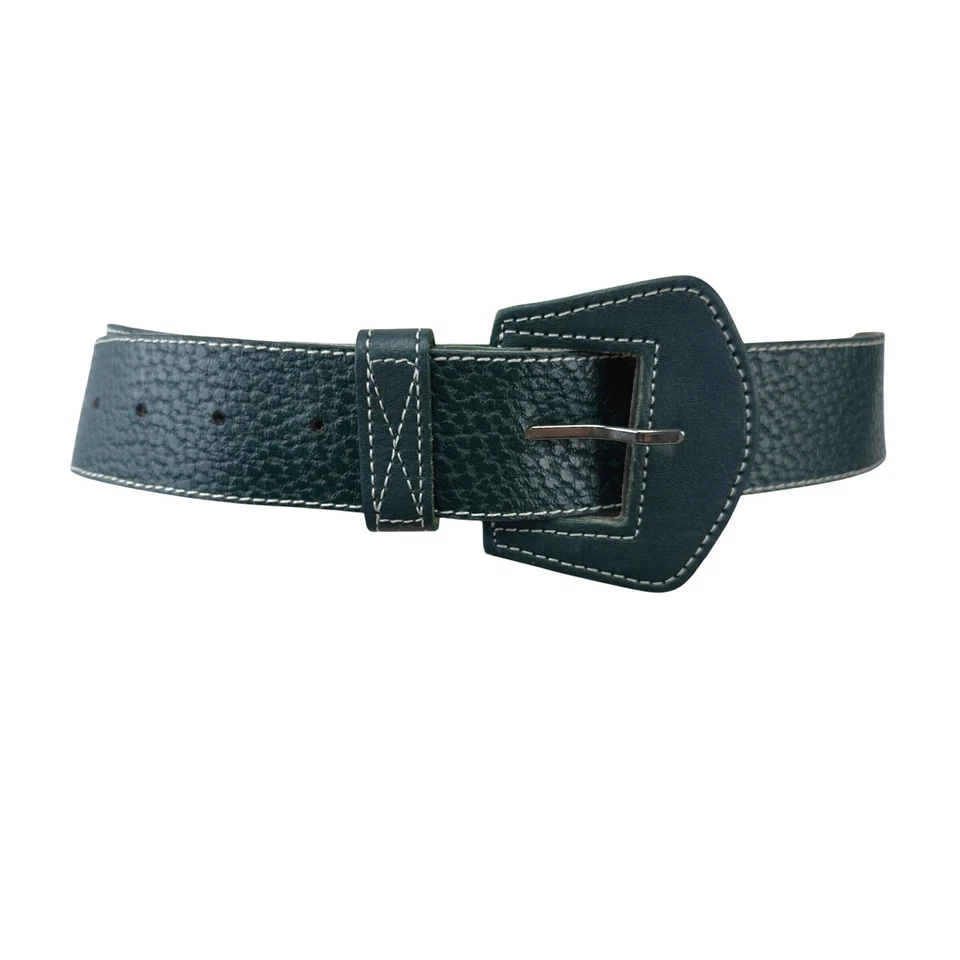Cinturón verde con hebilla de cuero dividido guijarro parís de colección 80/32 Foto 1 de 4