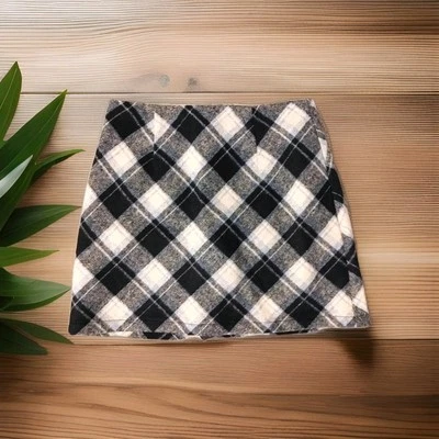 CIDER plaid mini Skorts skirt / Shorts small lined zip back flannel feel checked - Изображение 1 из 4