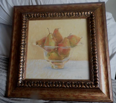 Still Life Pears Thick Bd framed Wall Art Print  12" x 12"  by Tim Coffey - Image 1 of 4