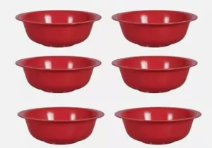 Paquete de 6 tazones de cereal ROJO resistentes de 6,5" de ancho plástico libre de BPA ENVÍO RÁPIDO GRATUITO - Imagen 1 de 2