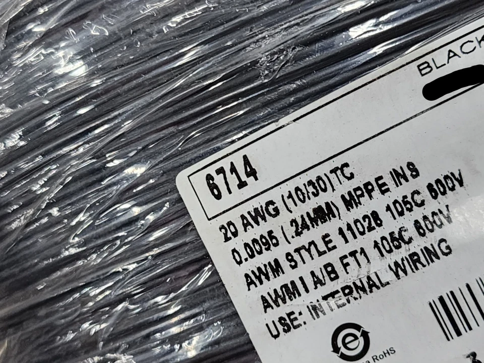 Alpha Wire 6714 EcoWire 20 AWG Reach UL 11028 MPPE Ins Brown 5000 FT 105c USA