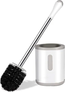 Compact Toilet Brush & Holder, Steel, Space Saving, Drip-Proof - Picture 1 of 6