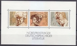 Germany 1978 MNH Mi Block 16 Sc 1267 German winners of Nobel Literature Prize ** - Bild 1 von 2
