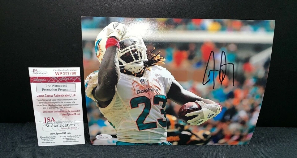 JAY AJAYI MIAMI DOLPHINS SIGNED 8X10 PHOTO WITNESS JSA COA WP302788 - Image 1 of 1