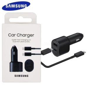 Samsung 45W Fast Charging Car Charger Dual Port USB Adapter Galaxy S20 S21 S22 + - Picture 1 of 14