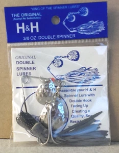 H&H 3/8 oz Double Spinner Original Double Spinner Lures Black/Black - Picture 1 of 2