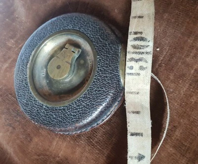 Ancien mètre ruban en cuir et laiton Breveté SGDG  1900 - Photo 1/4