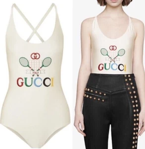 Gucci 2020 Blanco Tenis Body Top Camisa Traje de Baño 38 40 2 4 6 8 Traje de Baño S XS - Imagen 1 de 20
