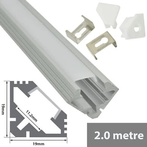 Perfil de cinta LED de aluminio - ángulo 45 grados 2m - Imagen 1 de 8