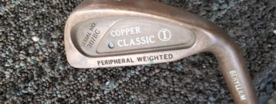 40.5 IN COPPER CLASSIC BERYLLIUM COPPER 1 IRON GOLF CLUB EXCELL STIFF STEEL - Image 1 of 4