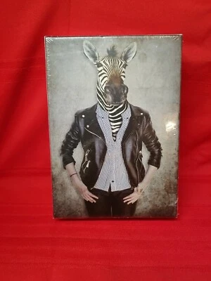 Golden Contempo Hipster Zebra Jigsaw Puzzle 1000 pc Human Body with Zebra Head - Image 1 of 4