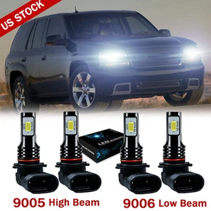 For Trailblazer 2002-05 Combo 9005 9006 LED Headlights Bulbs High&Low Beam - Picture 1 of 11