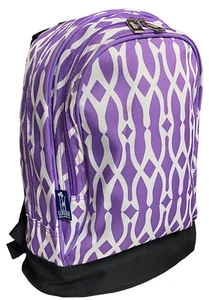 Wildkin Rucksack Kinder Reißverschluss 2 Fächer Übernachtung Schultasche Lila Geometrisch - Bild 1 von 12