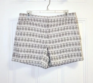 Pantalones Cortos Ann Taylor LOFT Riviera Jacquard Brillantes Cobre Crema Bolsillos Talla 4 - Imagen 1 de 14
