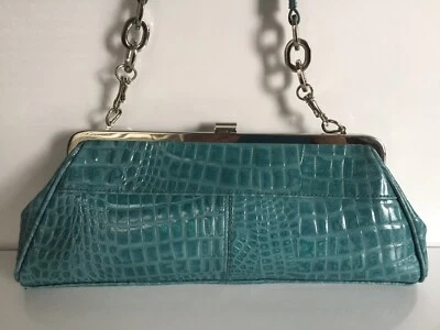 Bolso sin asas Apostrophe Turquesa Reptil con correa desmontable 🌺 NUEVO Foto 1 de 4