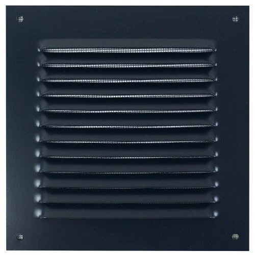 Grille d'aération métallique à persiennes anthracite - pose en applique - 165 x - Photo 1/1