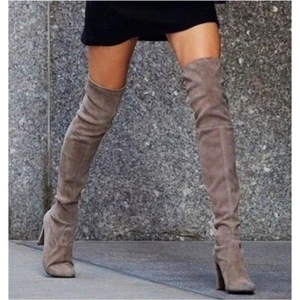 RTLS $950 STUART WEITZMAN  OVER-THE-KNEE HIGH WOMENS DUNE SEXY SUEDE BOOTS SZ 8 - Picture 1 of 7