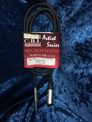 CBI 5ft Microphone Ext Stereo locking 1/4 Female to Stereo 1/4 Male Made in USA - Image 1 of 4