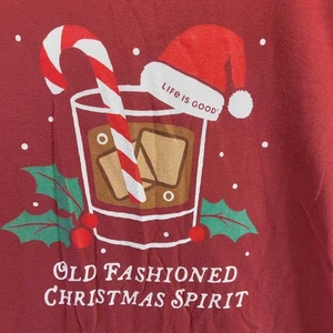 Camiseta Life Is Good Crusher Para Hombre Grande Roja Espíritu de Navidad Gráfico Bastón de Caramelo - Imagen 1 de 16