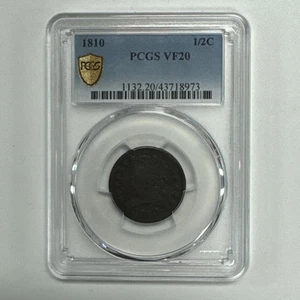 1810 Classic Head Half Cent PCGS VF20 Very Fine - Picture 1 of 10