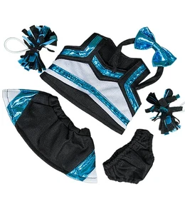 Metallic Teal & Black Cheerleader Outfit Fits Most 8"-10" Stuffed Animals - Tedd - Bild 1 von 5