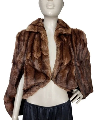 Vintage Harry Levin Co New York Genuine Mink Fur Stole Wrap Cape Jacket M/L/XL - Image 1 of 4