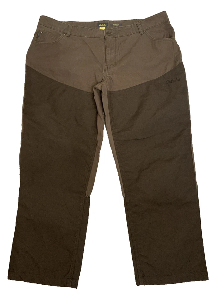 Cabelas mens Classic Fit Brush Guard Overlay Hunting Pants Brown sz 42 X 29 - Image 1 of 4