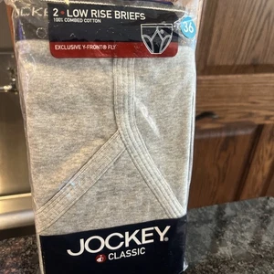 Jockey Classic Low Rise Briefs 36 Underwear 2 Pair Gray New Men - Picture 1 of 8
