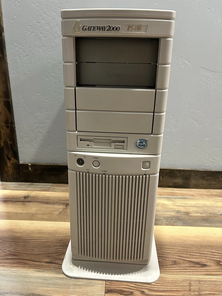 米色复古全塔PC机箱AT布局带软驱网关2000 — 第 1/4 张图片